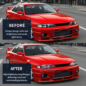 โบราณไฟหน้ารถสำหรับนิสสันสกายไลน์ R33 GTR <span class=keywords><strong>GT</strong></span>-R BCNR33ไฟหน้า LED 1995-1998อะไหล่อัพเกรด (ไม่ใช่สำหรับ GTS gtst) - Product Image 2