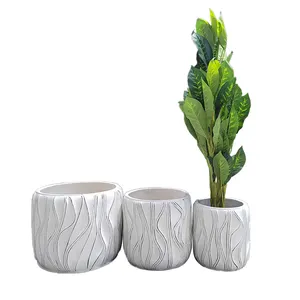 2023 Newest Modern Home Hotel Decoration Planter Flower Fiber Clay Pot Garden Fibreglass Plant Pots