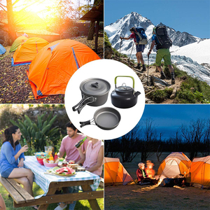 Durable Lightweight Aluminum Hard-anodized Cookset Camping Cookware <strong>Mess</strong> <strong>Kit</strong> for Outdoor Survival Gas Induction Ready 1-2L - Product Image 6