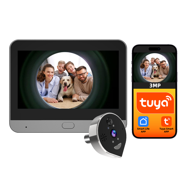Smart Home Tuya 4.3 Inch LCD Door Eye With Camera for Apartment 2.4G Wifi Peephole Video Door Camera