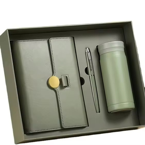 Ensemble de carnet en cuir PU de luxe de haute qualité avec gourde isotherme, logo personnalisé, agenda d'affaires, nouvelles idées de produits, coffret cadeau - Product Image 1