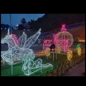 Decoraciones navideñas, caballo grande con luz LED y motivo de trineo para exteriores - Product Image 4