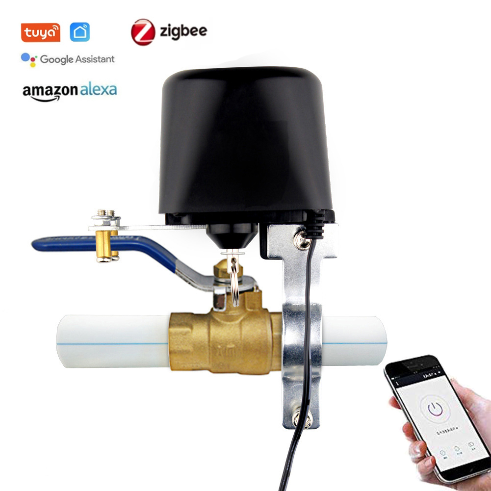 Умный водяной клапан Zigbee Tuya с дистанционным управлением, газовый клапан, совместимый с Alexa и Google Assistant