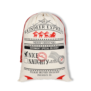Túi Vải Đựng Quà Giáng Sinh Cho Ông Già Noel, Túi Vải Có Dây Rút Hình Đêm Giao Thừa Xmax - Product Image 6