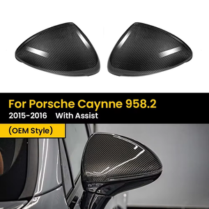 Coques de rétroviseurs en fibre de carbone véritable brillante pour Porsche Cayenne 958.2 2015-2016, style OEM, remplacement direct - Product Image 5