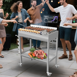 <span class=keywords><strong>Barbecue</strong></span> portable HDC12 au <span class=keywords><strong>charbon</strong></span> de bois <span class=keywords><strong>avec</strong></span> réglage en hauteur, en acier inoxydable, <span class=keywords><strong>avec</strong></span> broche rotative - Product Image 2