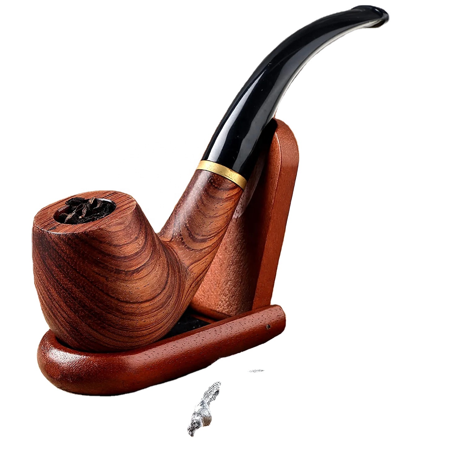 Standard Polished Smoking Wooden Tobacco Pipe In Handmade