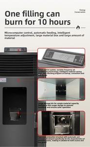 Estufa de Leña y Carbón de Acero Laminado en Frío, Independiente, Tipo Pirámide, para Camping y Patio, sin Humo, 19.5KW de Potencia de Calefacción, 20Kg de Combustible - Product Image 6