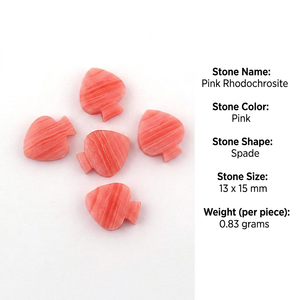 Pierre précieuse en rhodochrosite rose de haute qualité, sculptée à la main en forme d'épée, 13x15mm, polie, pour la fabrication de bijoux, vente en gros - Product Image 1
