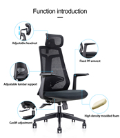 Chaises de bureau ergonomiques avec soutien lombaire, chaise pivotante, chaise de bureau à dossier haut, chaise ergonomique
