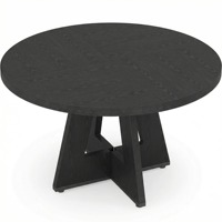 Table à manger ronde de style nordique simple, plateau en bois couleur bois, pieds en bois, écologique et durable, table à manger de loisirs pour 6 personnes
