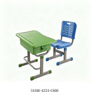 Adjustable Height School Desk And <b>Chair</b> With Blue Top And Metal Frame For Child Use Model 34396-KZ27A - Product Image 5