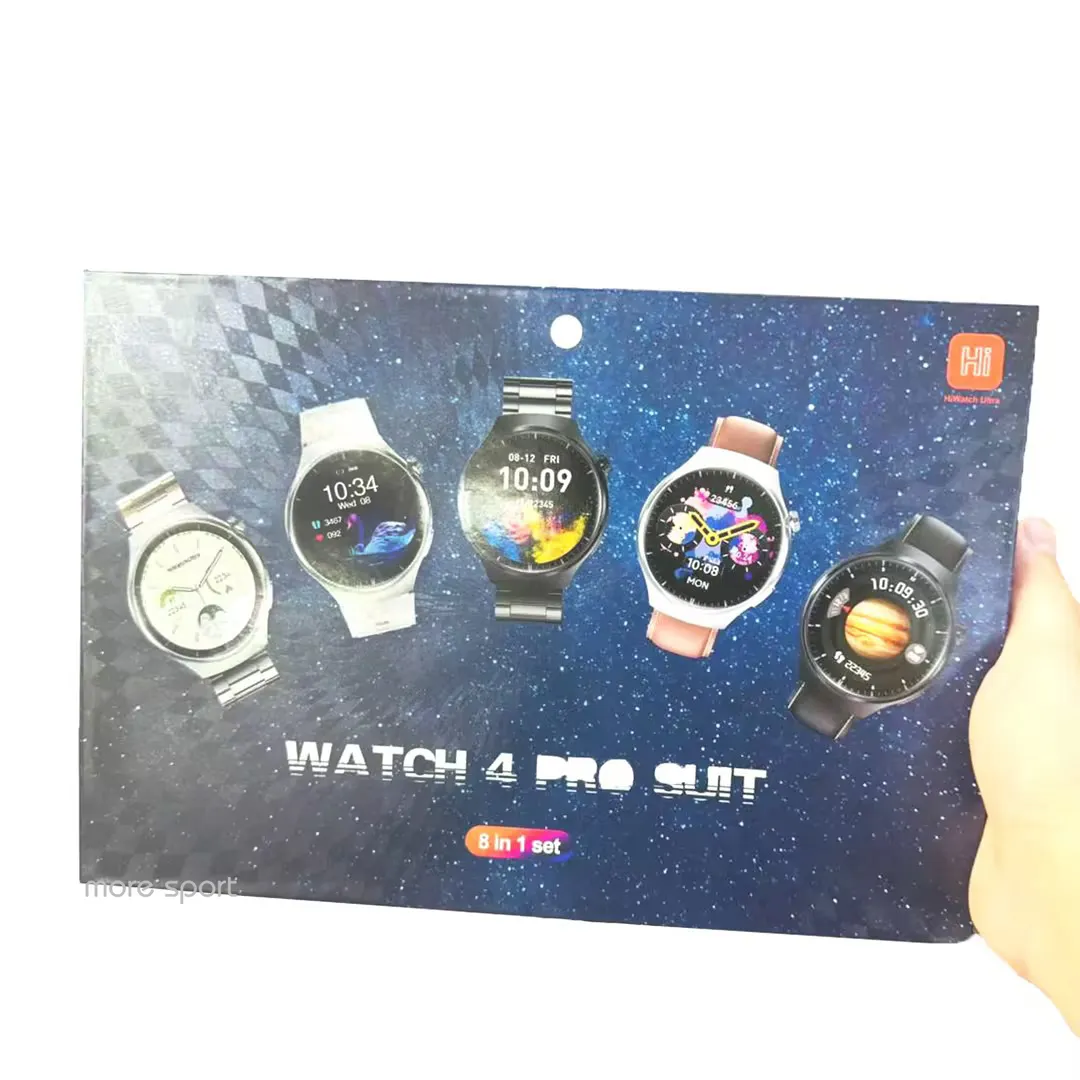 7 in1 ultra smart watch con 7 cinghie in metallo ocean gomma nylon 49mm senza fili caricabatterie BT chiamata 7 in 1 ultra smartwatch