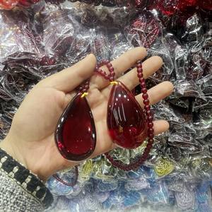 เครื่องประดับที่ดีสร้อยคอจี้อำพันเลือดเครื่องประดับแฟชั่นผู้ชายผู้หญิงสร้อยคออำพันสีแดงบอลติกธรรมชาติของขวัญ - Product Image 2