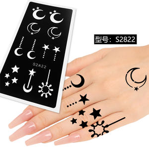 Pochoir de tatouage de lune personnalisé OEM autocollant de tatouage temporaire modèle adhésif étanche de doigt arrière de main faux tatouage temporaire - Product Image 5