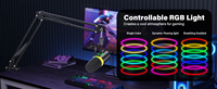 Kit de bras articulé pour microphone dynamique Type-C/XLR personnalisé, cardioïde, suppression du bruit, éclairage RGB, en plastique – Idéal pour le podcasting professionnel