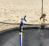 Aspersor de agua giratorio para niños, parque acuático para patio trasero, juguetes de juego al aire libre, accesorio de verano ajustable, azul