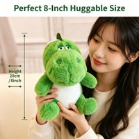 Peluche Dinosaure Vert Doux de 8 Pouces, Jouet en Peluche Animal Assis, Prix pour Machine d'Arcade de Centre Commercial, Vente Directe, Acheter en Gros