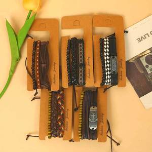 Fashion Beaded <b>Bracelet</b> <b>Set</b> Multi Layered Braided Anchor Design Unisex Jewelry - Product Image 1