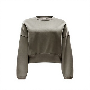 Sweat-shirts tendance à épaules tombantes 100% coton biologique, unis, vierges, personnalisables, qualité supérieure, col rond, en molleton, unisexe, été - Product Image 1