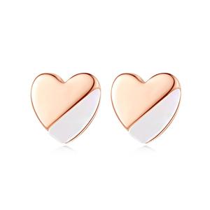 ACME <span class=keywords><strong>argento</strong></span> semplice a forma di cuore accessori per le orecchie in <span class=keywords><strong>madreperla</strong></span> placcato oro borchia alla moda piccoli <span class=keywords><strong>orecchini</strong></span> di due colori per le donne festa - Product Image 1