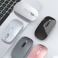 Mouse Isi Ulang Terlaris Mode Ganda BT 2.4G USB Mouse Nirkabel Tanpa Suara untuk Komputer Laptop Tablet Macbook
