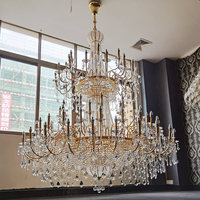 Grand lustre moderne de luxe en cristal, luminaire suspendu LED pour hall d'hôtel, escaliers, projet personnalisé, installation, forme allongée