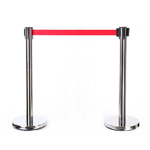 Jessubond Metal Traffic Barrier Railing Stand <strong>Stanchion</strong> Stainless Steel Queue Pole Crowd Control <strong>Post</strong> <strong>Stanchion</strong> Retractable <strong>Belt</strong> - Product Image 1