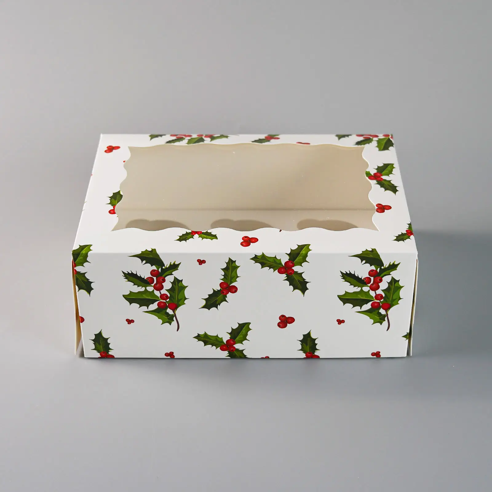 Toko makanan penutup kue pesta Natal kotak kue cangkir kotak kertas plastik bening kotak Cupcake transparan
