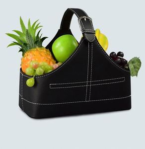 Cesta de Regalo de Cuero de Alta Calidad, Negra, Sostenible, Vintage, Nueva Moda, Solución de Almacenamiento Multiusos, Regalos Navideños, Vino - Product Image 2