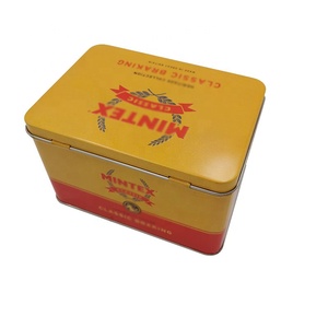 Tin Metal Tin Box Customized Rectangle Metal Packaging Hinged Lid Tin Box