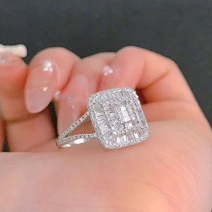 Xinfly 18k Solid Gold Fine Jewelry 0.95ct Natural Real Diamond Woman <b>Large</b> Top Square Engagement Wedding <b>Ring</b> - Product Image 5