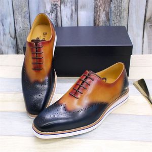 2025 Hot Sale Italian Style Oxfords Handmade <b>Cow</b> Leather Formal Shoes with Casual Style Factory for Man Wedding Office Shoes - Product Image 1
