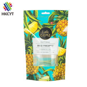 Impression par gravure à faible quantité minimale de commande pochette à fermeture éclair debout personnalisée avec fenêtre transparente et trou de suspension papillon - Product Image 4