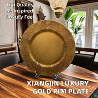 Assiettes de présentation en PP durables de luxe pour mariages et banquets royaux Style oriental de la maison-Plats et assiettes durables pour les fêtes