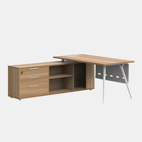 Bureau de direction moderne de luxe en bois, forme personnalisée, design ergonomique en aluminium, mobilier de bureau haut de gamme, professionnel