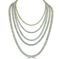 Hip hop arc-en-ciel zircon accessoires mode femmes bijoux arc-en-ciel Tennis collier