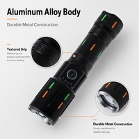 Lampe torche laser G72Y-8 10W IP65 étanche, rechargeable par USB, 1000 lumens, en alliage d'aluminium, zoom réglable, faisceau 1000M+, 6000K