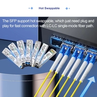 Transceiver 10G SFP+ SR 850nm 300m LC Duplex MMF Modul Serat Optik Multi-mode DDM untuk Switch Jaringan Ethernet Kecepatan Tinggi