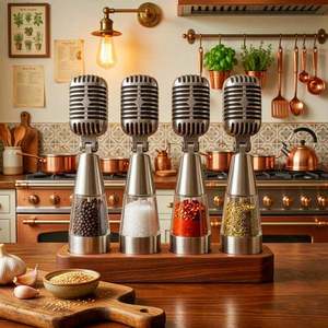 Multi Functional Microphone Seasoning <b>Grinder</b> Stainless Steel Cylinder Kitchen Spice <b>Pepper</b> <b>Grinder</b> Party Use - Product Image 3