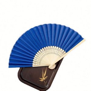 Abanicos de mano japoneses vintage de bambú, duraderos, de madera, plegables, para fiestas de verano, arte folclórico tallado, decoración en blanco para pintura deportiva - Product Image 4