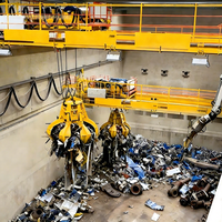 Grue à pelle grappilleuse de type QZ pour site d'élimination des déchets, 20t, 25t, 30t, 35t, 40t, 60t, 80t, 100t, 200 tonnes, portée 15m avec cabine de commande