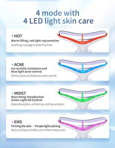 Appareil de soin de la peau à micro-courant, appareil de tonification et de raffermissement du visage, masseur chauffant pour le cou, outil de sculpture du visage pour le visage et le cou - Product Image 4