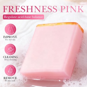 Jabón <span class=keywords><strong>de</strong></span> Baño Artesanal Natural y Orgánico con Aroma a Fresa <span class=keywords><strong>de</strong></span> 100g, para la Higiene Íntima Femenina - Product Image 2