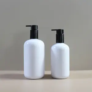 Maatwerk Shampoo Verpakking 100Ml 150Ml 200Ml 250Ml 300Ml 500Ml Witte Plastic Huidverzorgingscrème Lotion Flessen Met Doorzichtig Deksel