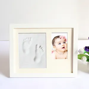 Kit jejak tangan bayi, set bingkai foto Shadow, cetakan tangan bayi, bingkai foto kayu untuk hadiah aman