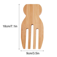 Servidor de Ensaladas Ecológico de Madera, Pinzas de Bambú Natural para Mezclar Ensaladas en el Hogar y la Cocina