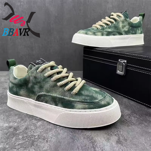 Nouvelles tendances estivales : baskets plateforme pour hommes, chaussures de course décontractées à lacets, confortables, en toile, style marche - Product Image 1