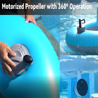Bateau flottant gonflable motorisé électrique avec dossier et hélice pour adultes, pour piscine, rivière, fête aquatique