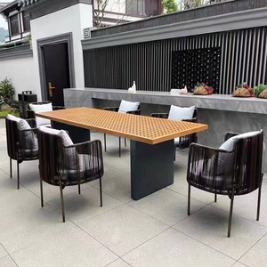 Ensemble de <span class=keywords><strong>Table</strong></span> et chaise en aluminium, pour hôtel, 10 places, pour Restaurant, jardin, Patio moderne - Product Image 3